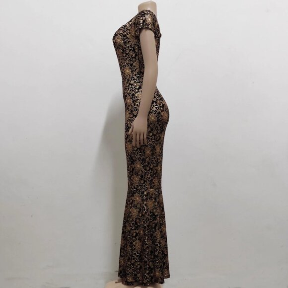 NWOT Elegant Women Slach Neck Maxi Dress Wed ding Party Formal Size XL - Picture 3 of 4